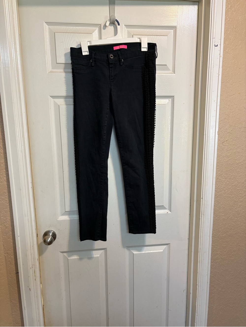 Lilly Pulitzer Black Skinny Jeans with Side Lace Trim